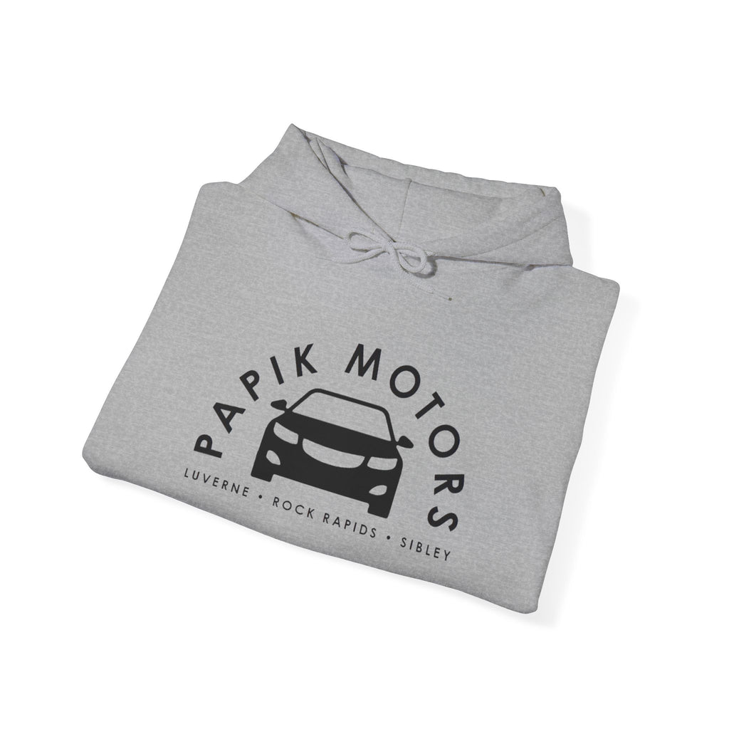 Hooded Sweatshirt - Papik Motors Over Car Logo Hoodie — Minimal Car Club Pullover Unisex