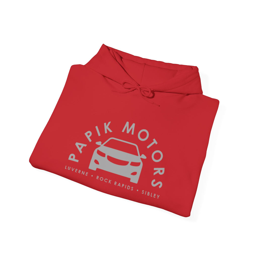 Hooded Sweatshirt - Papik Motors Over Car Logo Hoodie — Minimal Car Club Pullover Unisex