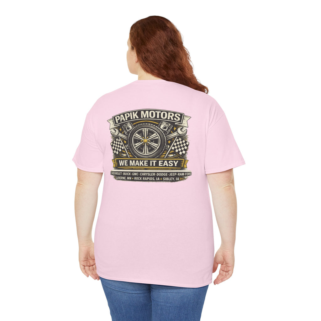 T‑Shirt — Papik Motors "We Make It Easy" Vintage Front and Back T
