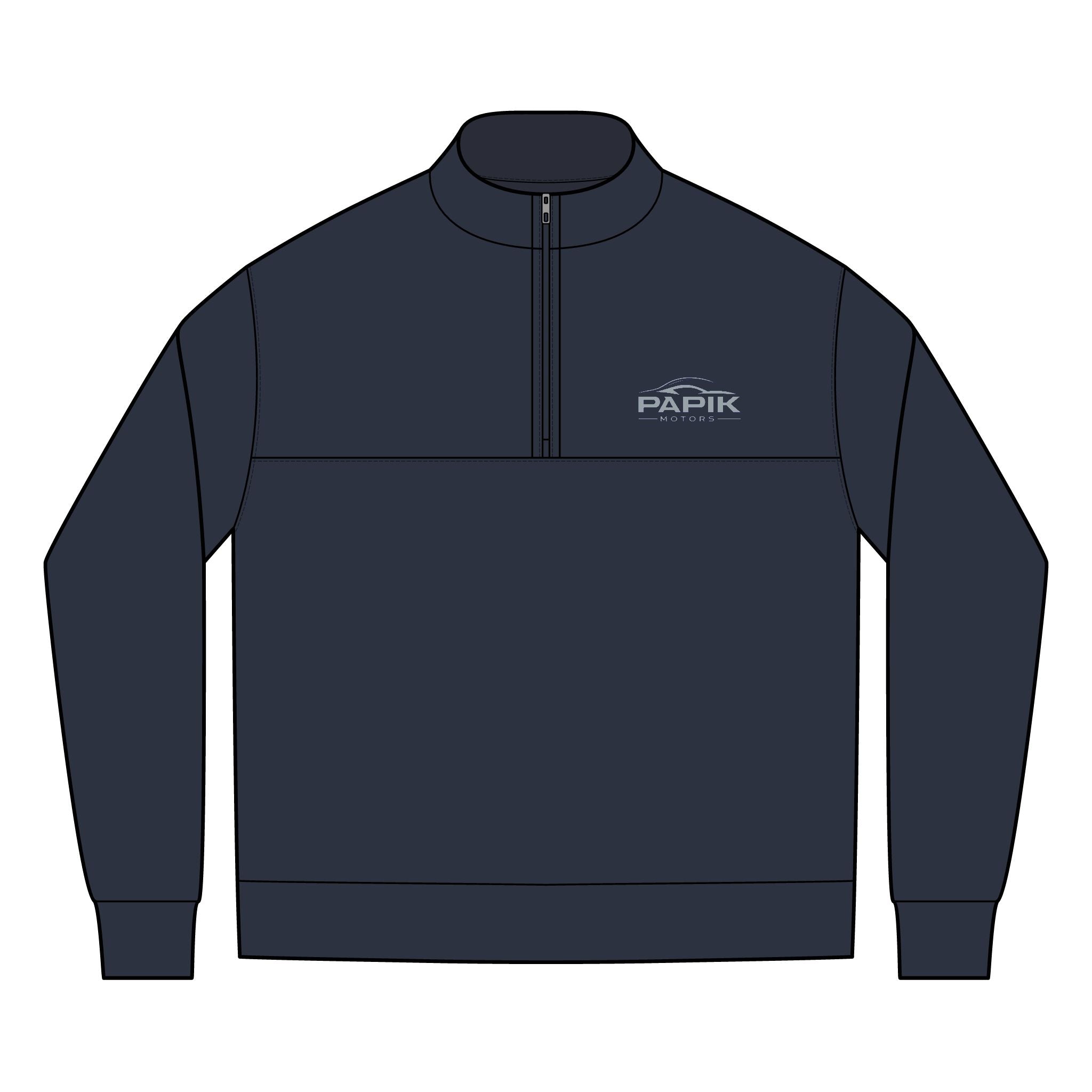 Men's Linear Texture Quarter Zip - Medium Weight - Embroidered Standard Logo