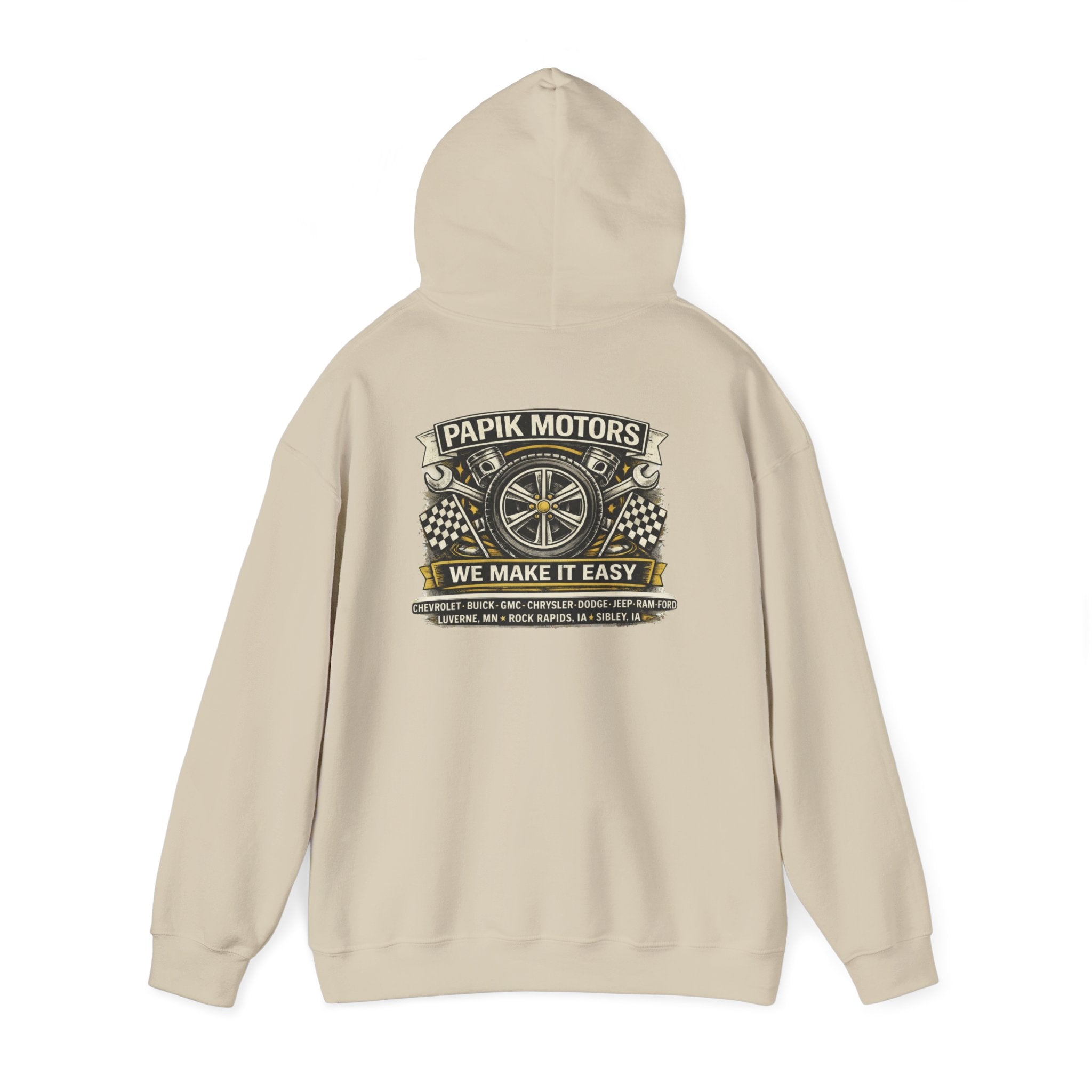 Unisex Hooded Sweatshirt - Heavy Blend - Wheel Design