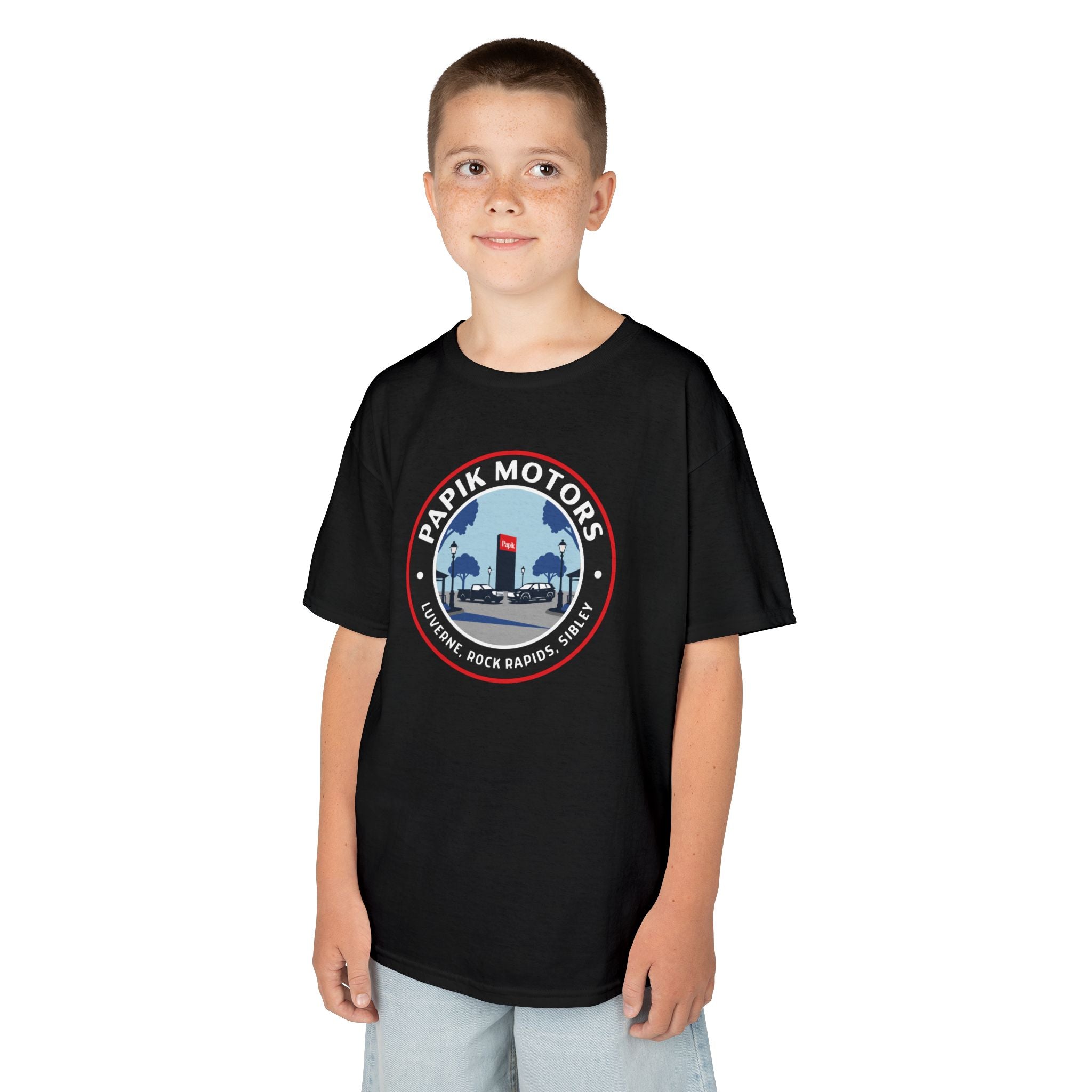 Kids Tee — Papik Motors Retro Car Logo