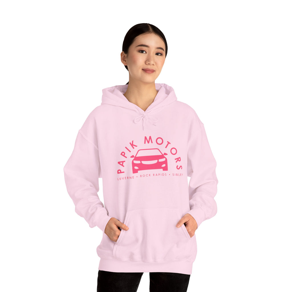 Hooded Sweatshirt - Papik Motors Over Car Logo Hoodie — Minimal Car Club Pullover Unisex