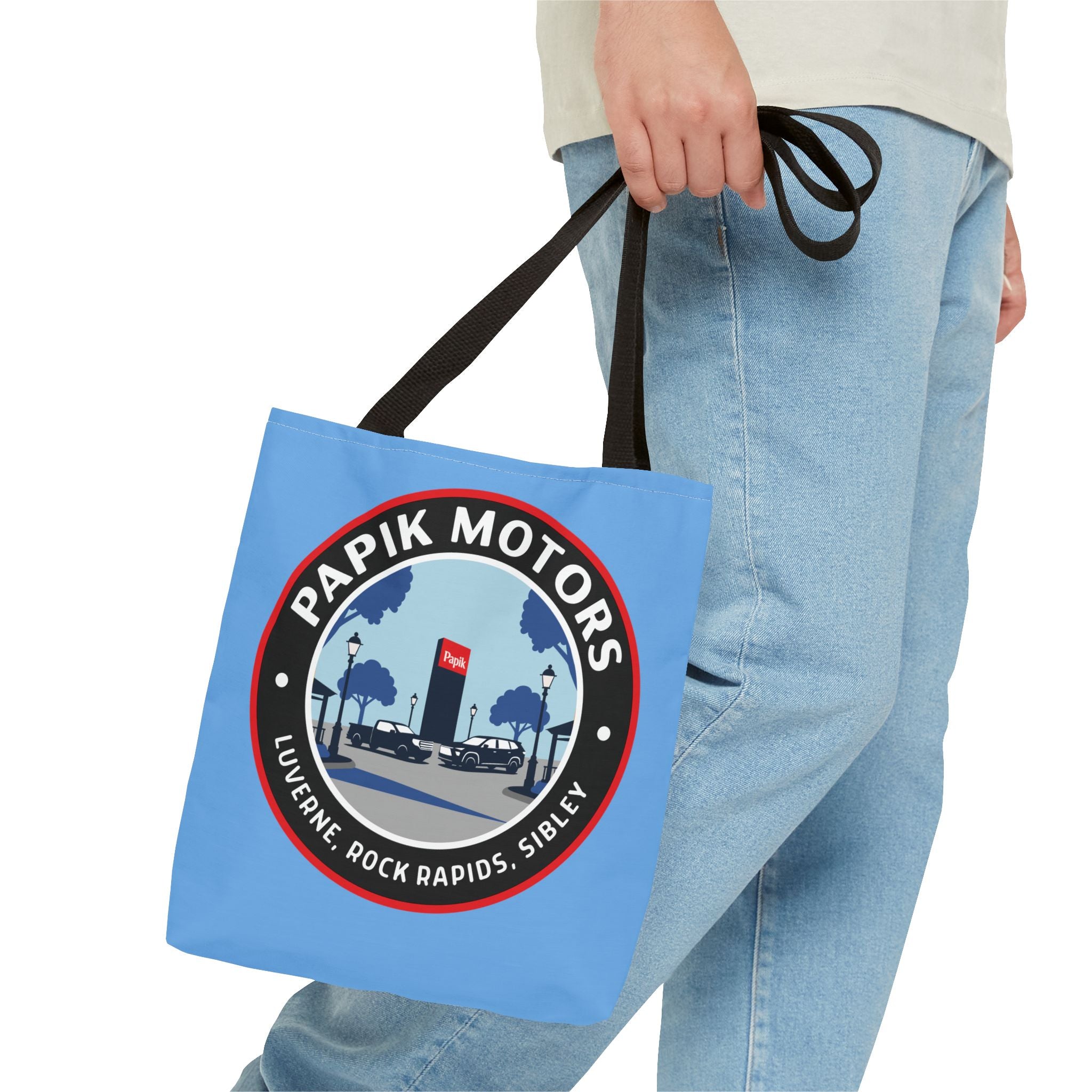 Everyday Tote Bag — Three State Canvas Carryall (13X13 Blue 16X16 White)