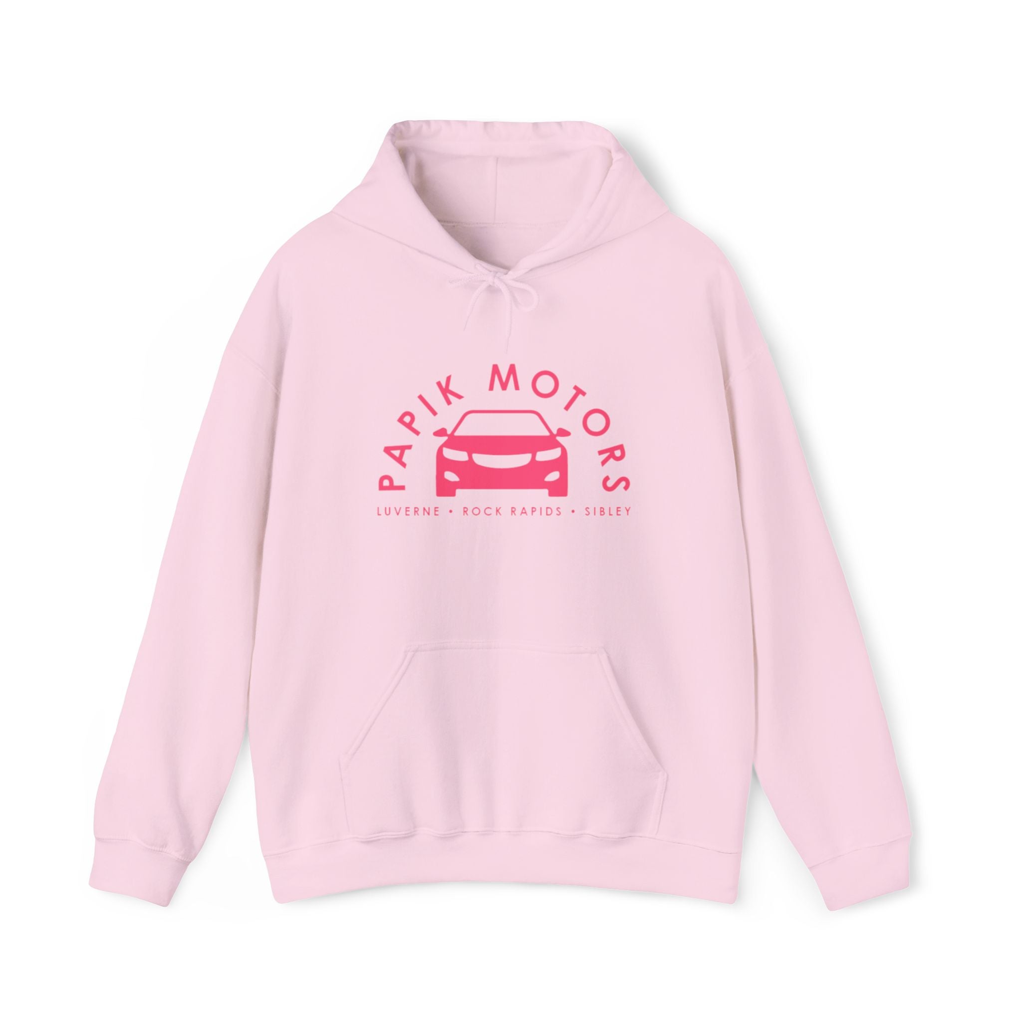 Hooded Sweatshirt - Papik Motors Over Car Logo Hoodie — Minimal Car Club Pullover Unisex