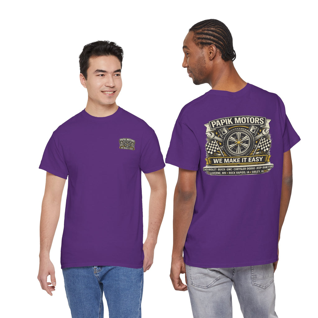 T‑Shirt — Papik Motors "We Make It Easy" Vintage Front and Back T