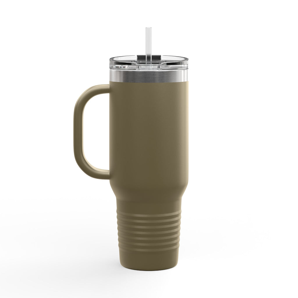 40oz Insulated Travel Mug — Papik Motors Logo Stainless Tumbler with Straw & Handle