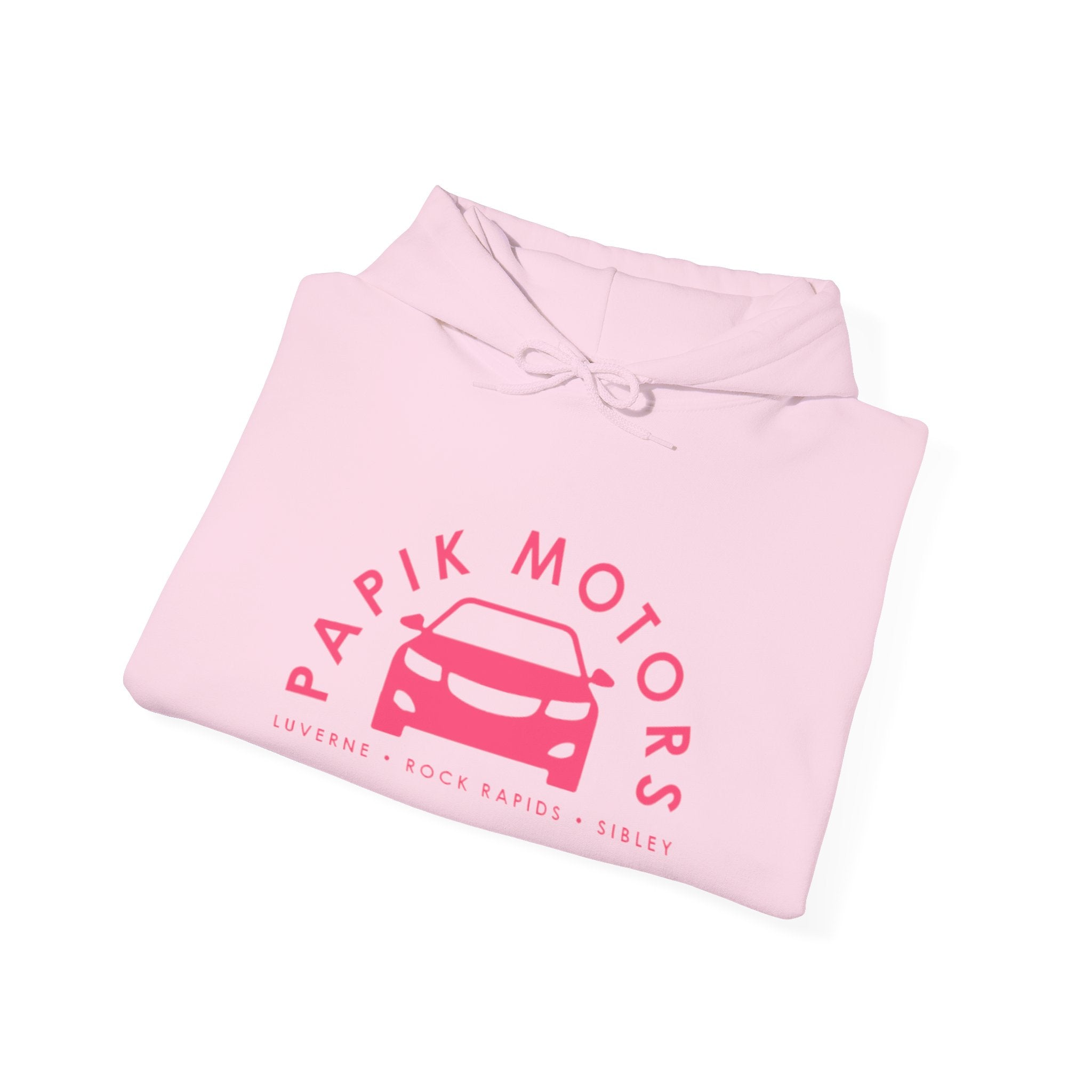 Hooded Sweatshirt - Papik Motors Over Car Logo Hoodie — Minimal Car Club Pullover Unisex