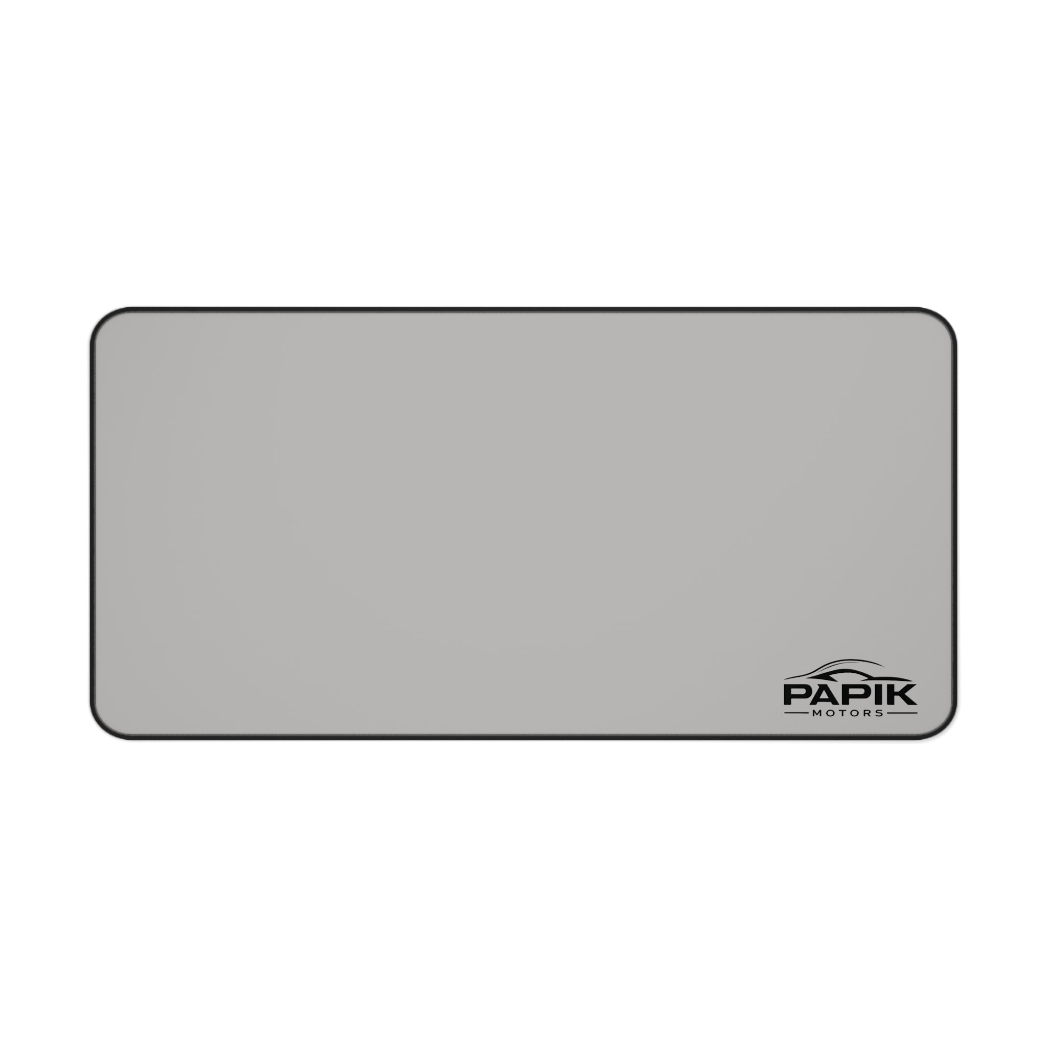 Minimal Gray Desk Mat – Large Non-Slip Mousepad with Logo
