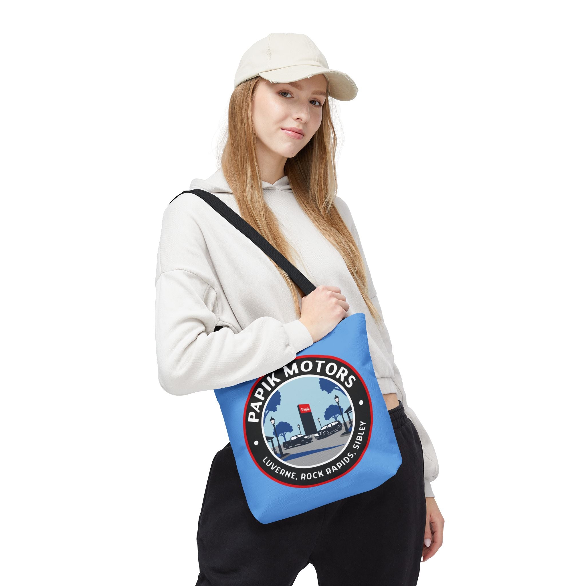 Everyday Tote Bag — Three State Canvas Carryall (13X13 Blue 16X16 White)