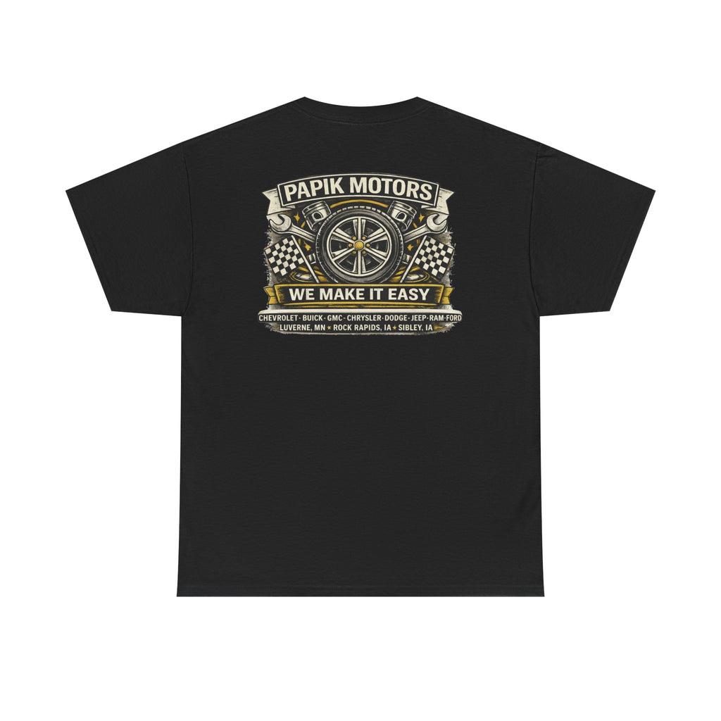 T‑Shirt — Papik Motors "We Make It Easy" Vintage Front and Back T