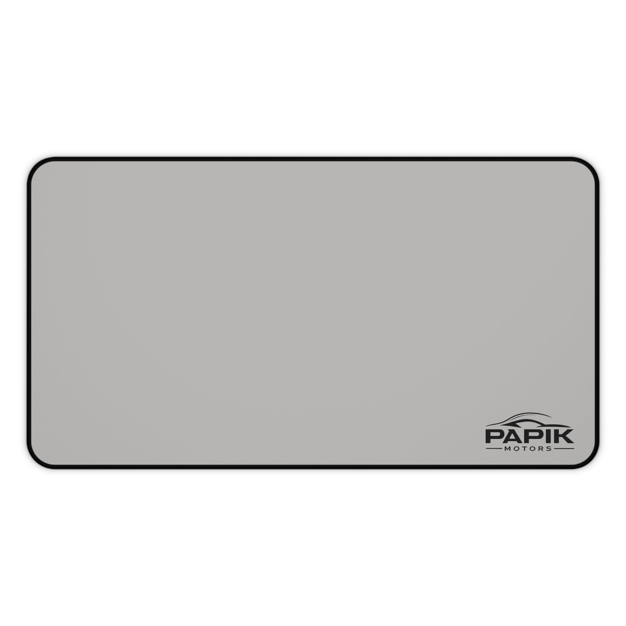 Minimal Gray Desk Mat – Large Non-Slip Mousepad with Logo