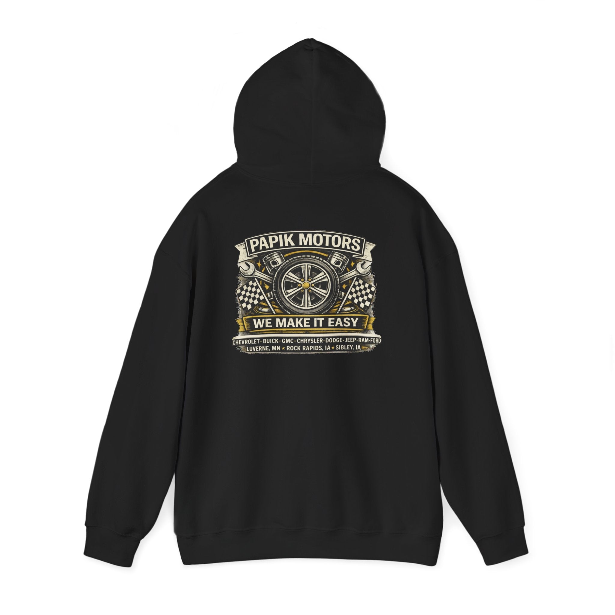 Unisex Hooded Sweatshirt - Heavy Blend - Wheel Design
