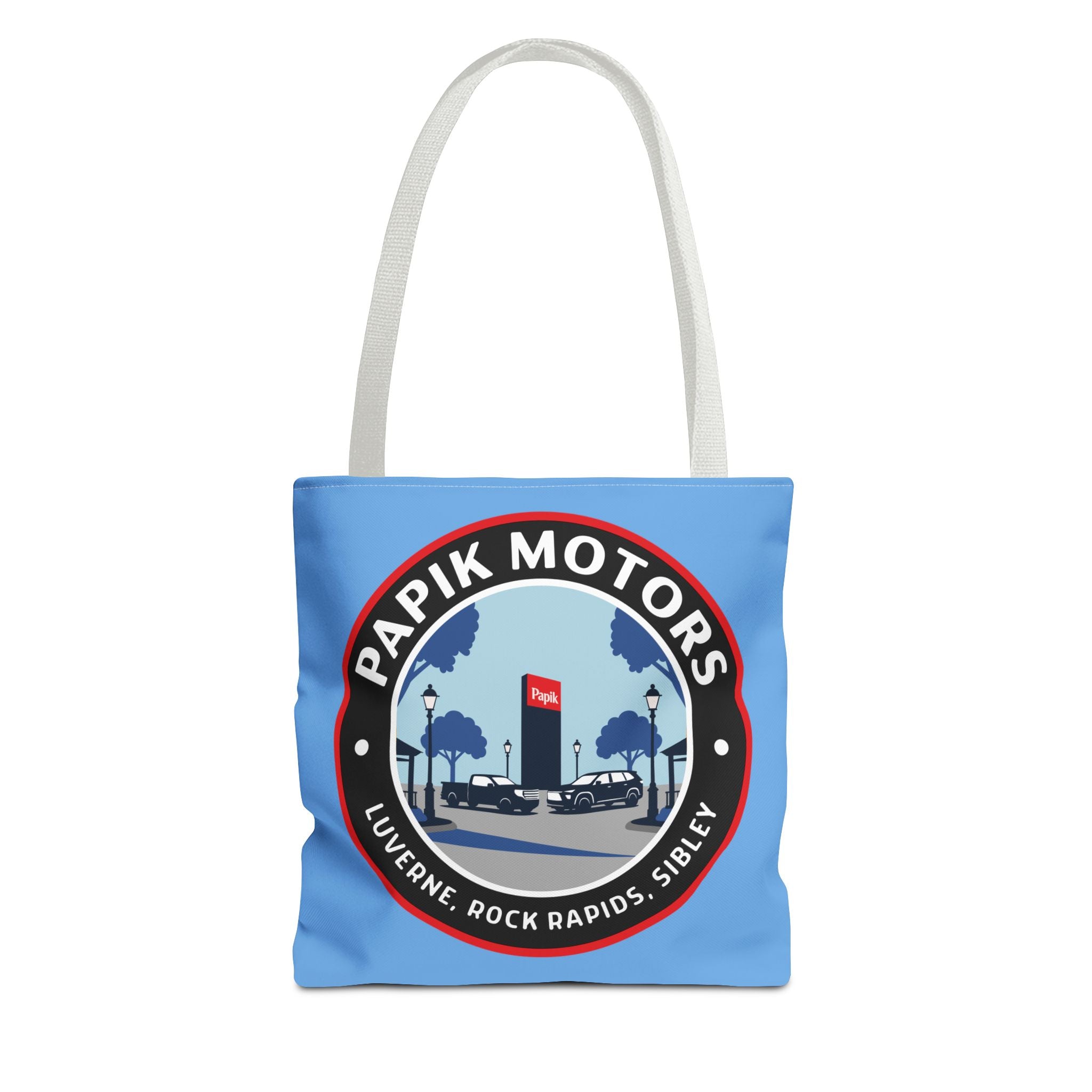 Everyday Tote Bag — Three State Canvas Carryall (13X13 Blue 16X16 White)