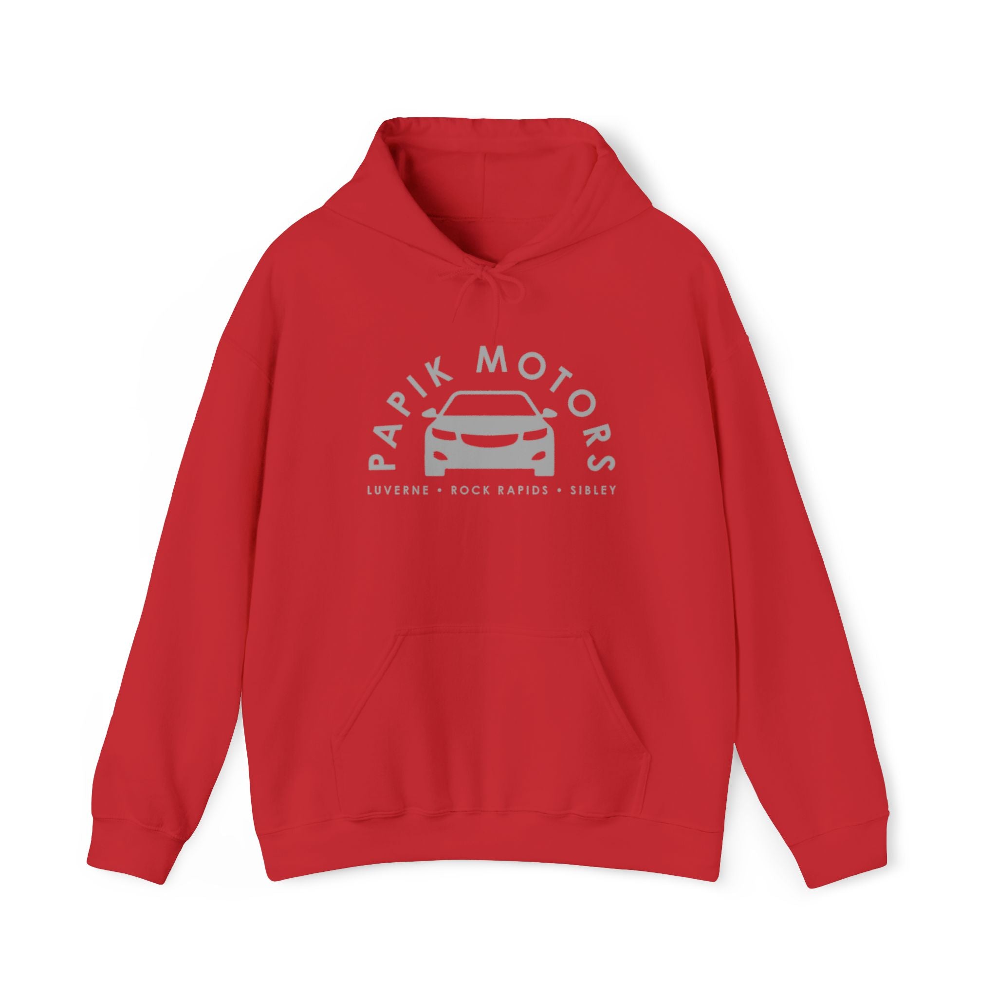 Hooded Sweatshirt - Papik Motors Over Car Logo Hoodie — Minimal Car Club Pullover Unisex